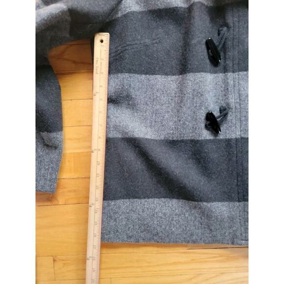 OLD NAVY Women Coat Jacket XXL Black Grey Zipper Stripe Hooded Two Pockets - Picture 4 of 8